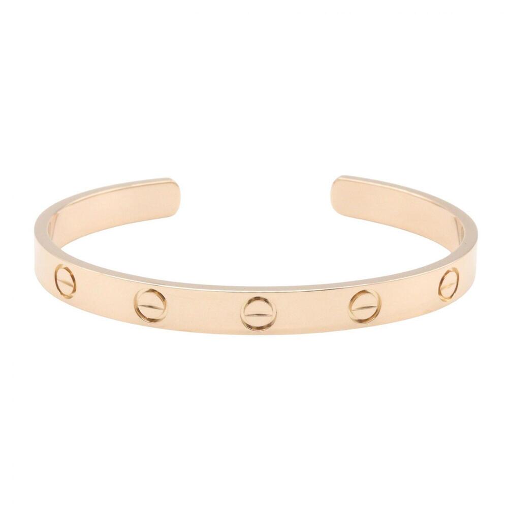 Cartier Open Love Bracelet, 18K Pink Gold (PG), Women's Gold-Tone Bracelet.